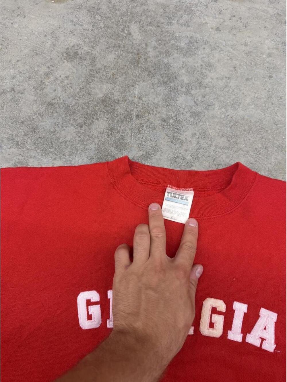 vintage university of georgia bulldogs bulldogs collegiate red crewneck size xxl - Picture 4 of 5